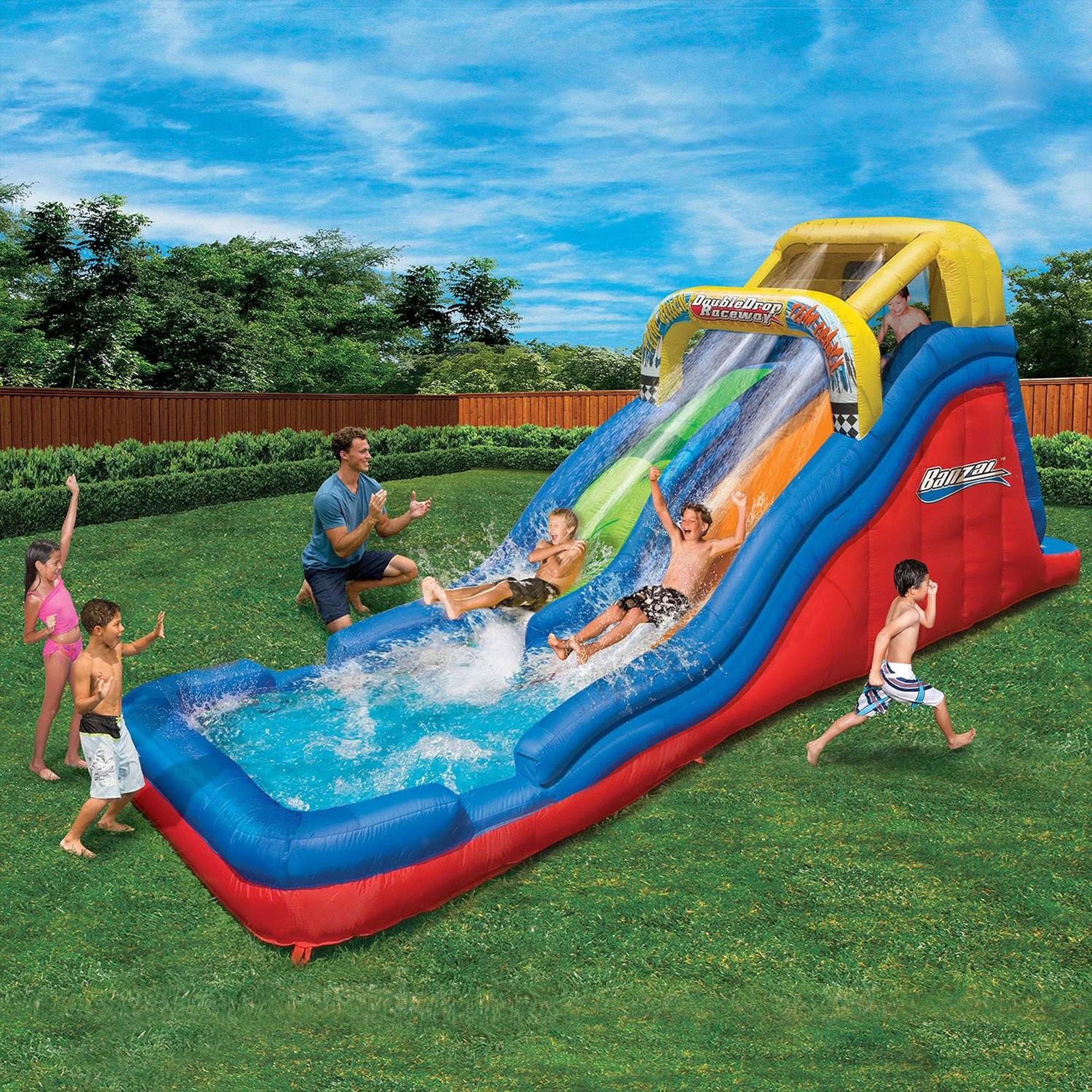 Double Drop 2 Lane Inflatable Water Slide J93407
