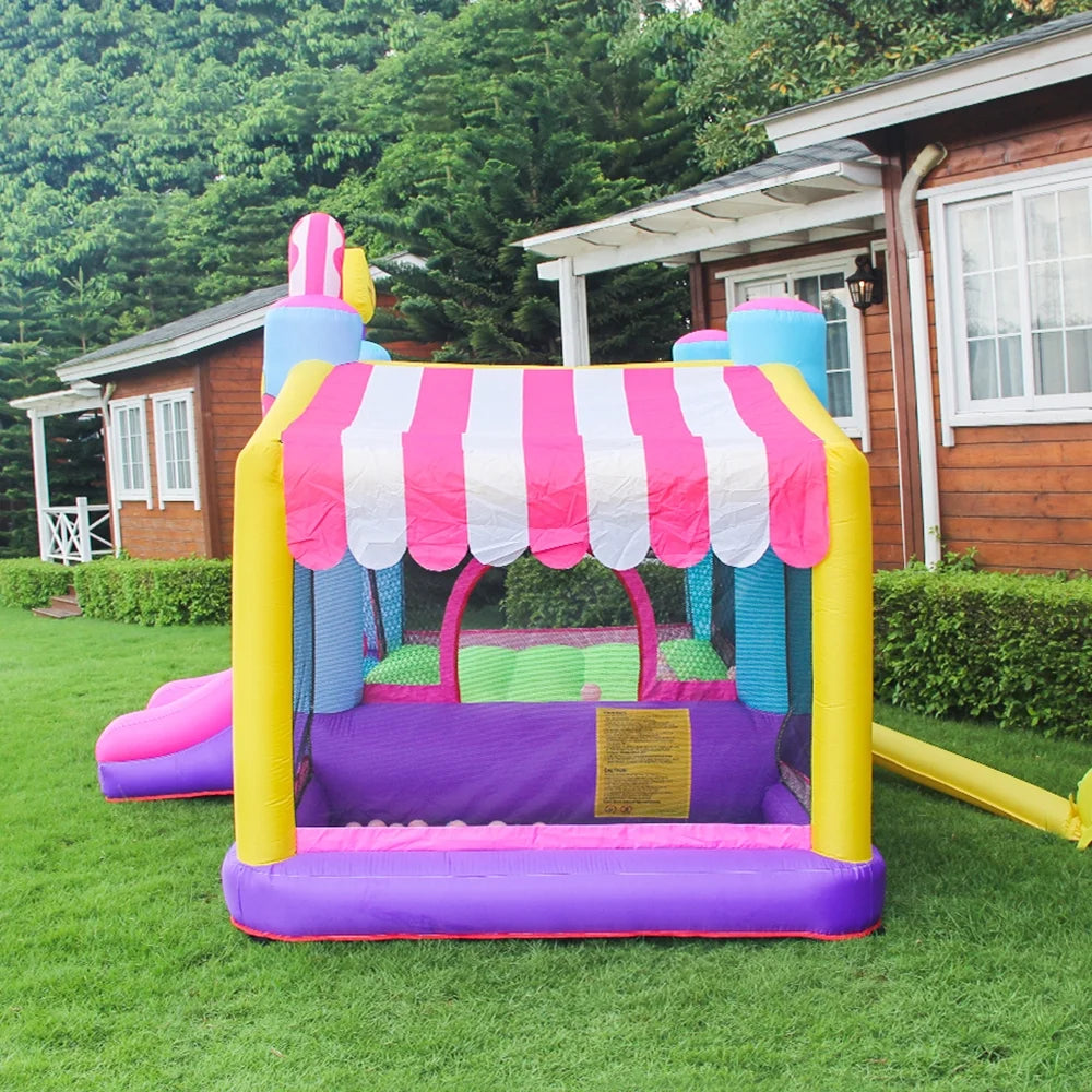 Inflatable Slide Bouncer House with Ball Pool and Storage Bag U420