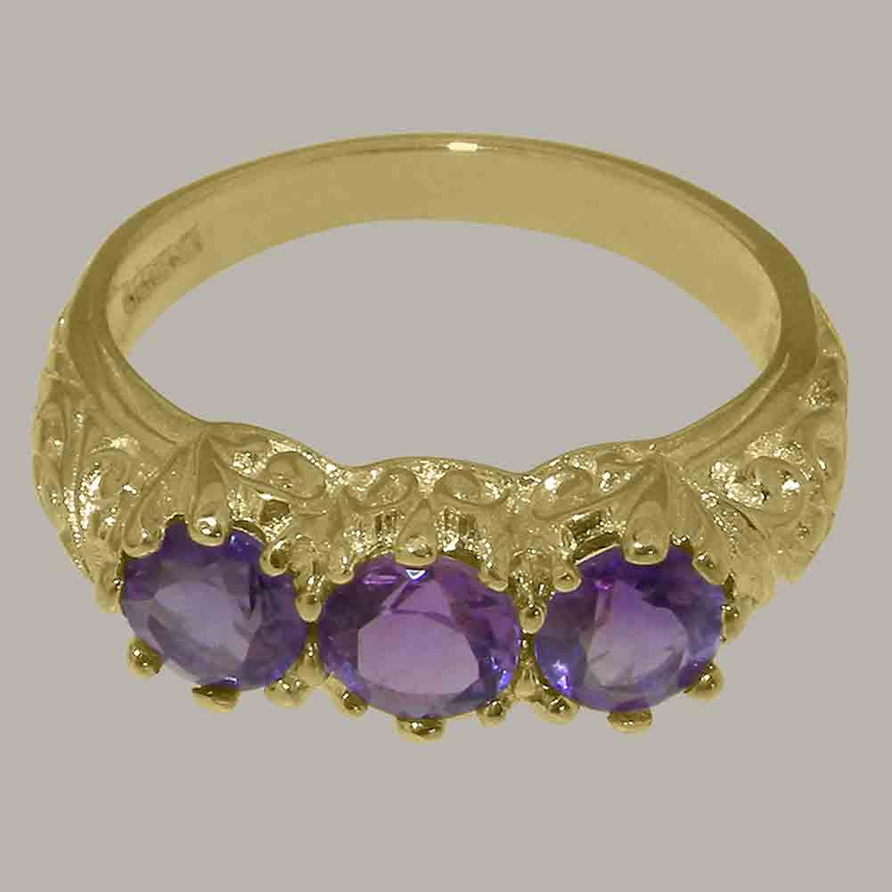 10k Yellow Gold Amethyst Womens Ring H258