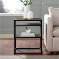 Dark Walnut Open-Shelf Side Table D72396