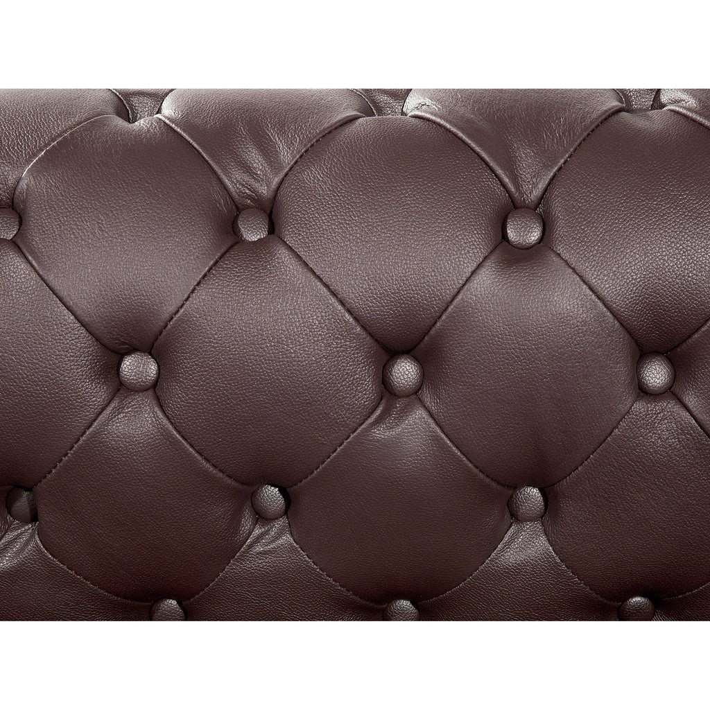Tufted Leather Armchair Brown A3531