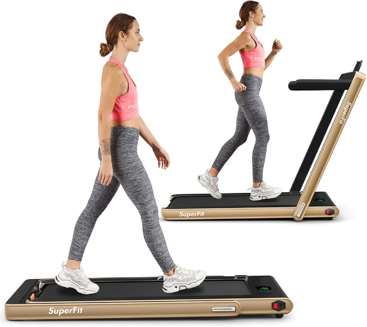 2 in 1 Folding Treadmill with Bluetooth Speaker and LED Display E71243