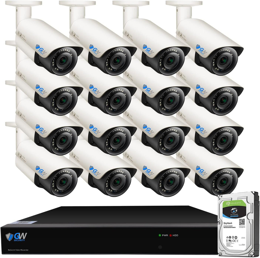 16 Channel 4K 8MP Network NVR Security Camera System with 16 x 1920P Outdoor PoE Bullet Cameras and 4TB HDD Z447546
