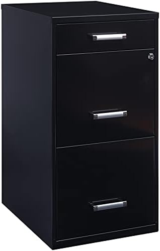 Black 3 Metal Organizer Pencil Drawer Vertical File Cabinet I339
