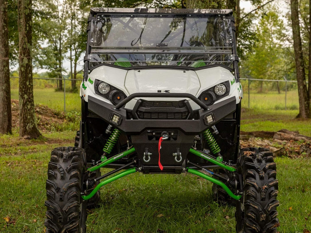 Wrinkle Black Steel Front Bumper with Tow Hooks X2385