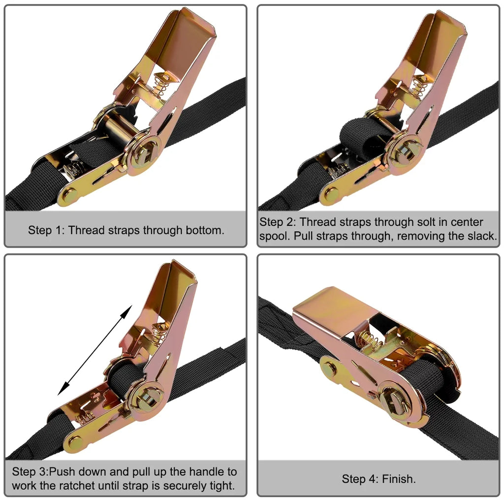 Black Ratchet Tie Down Strap, 2 Pack L768630