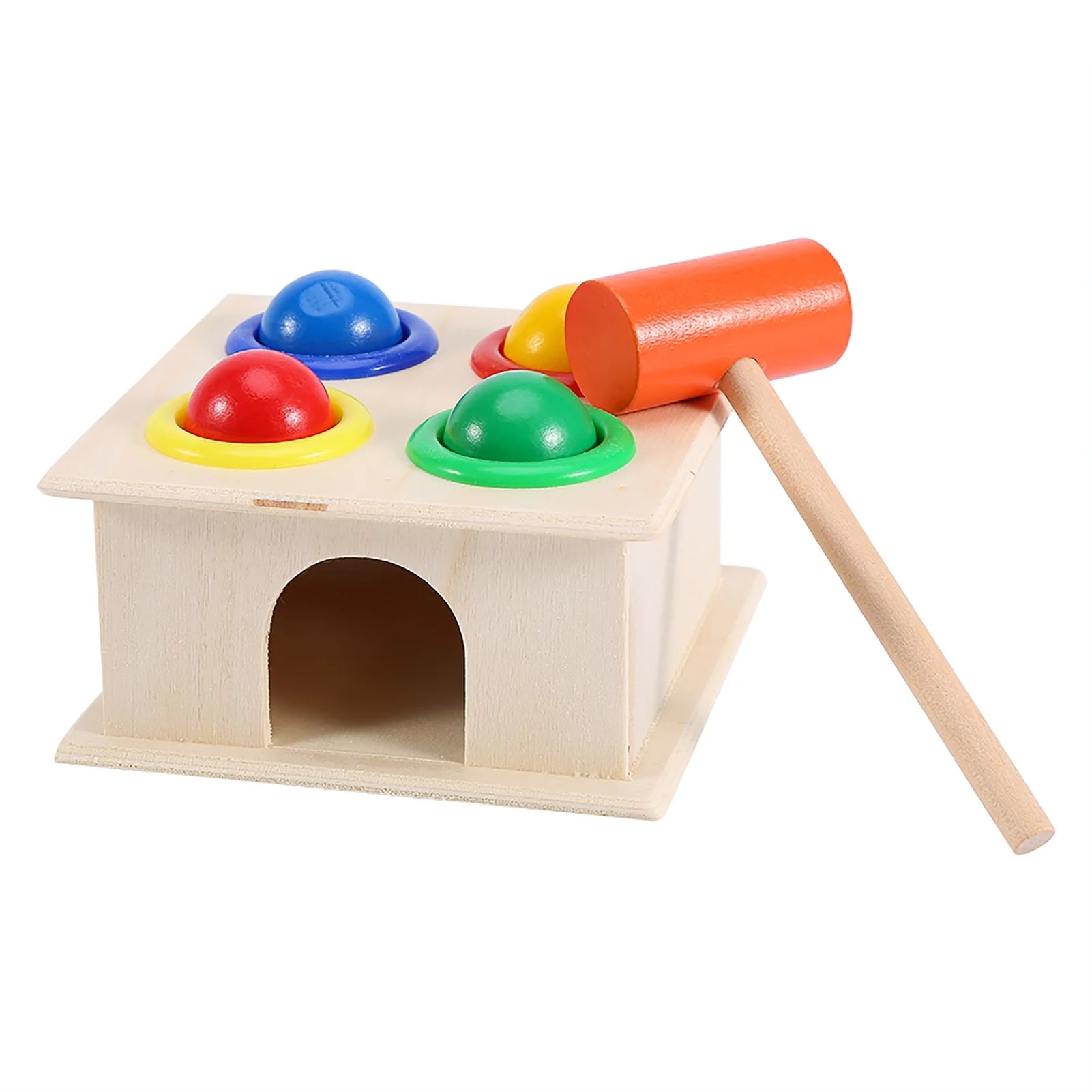 Wooden Ball Hammer Box Whack A Mole Game D438794