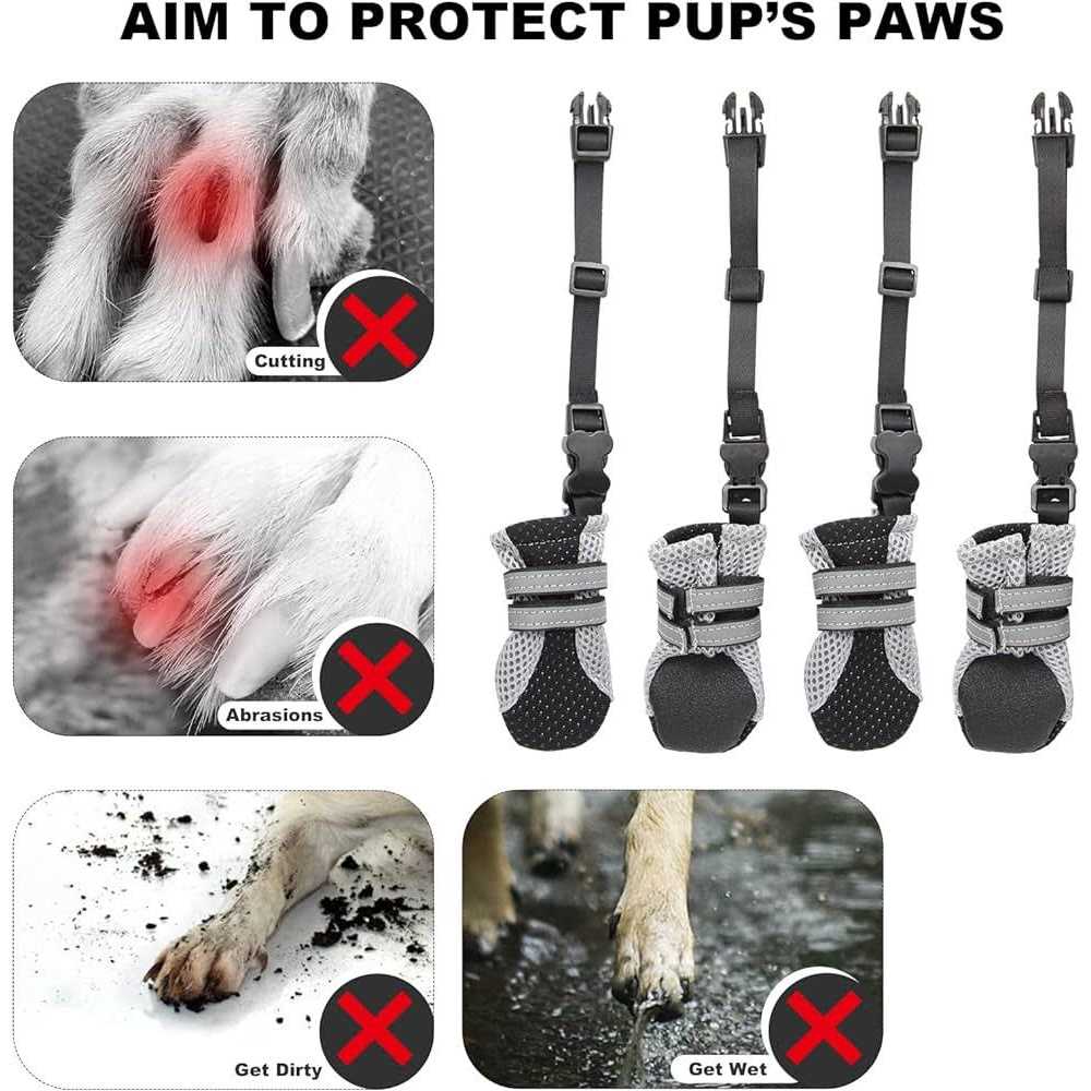 Dog Boots with Anti-Lost Design, Buckle Straps, Weatherproof G452