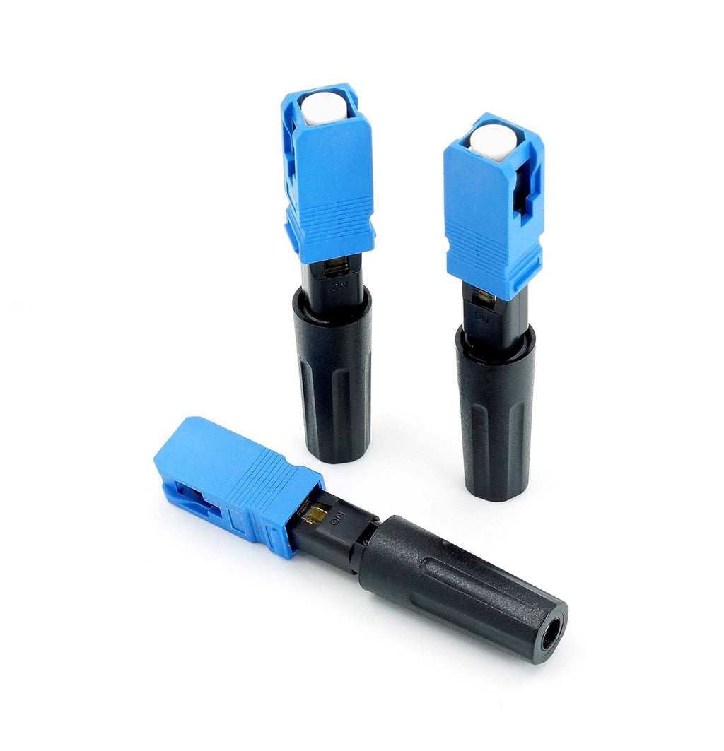 100pcs Fiber Optic Quick Connector with Matched Tools, Single Mode SM 9/125 Mechanical Fast Connectors, Pack of 2 U42046