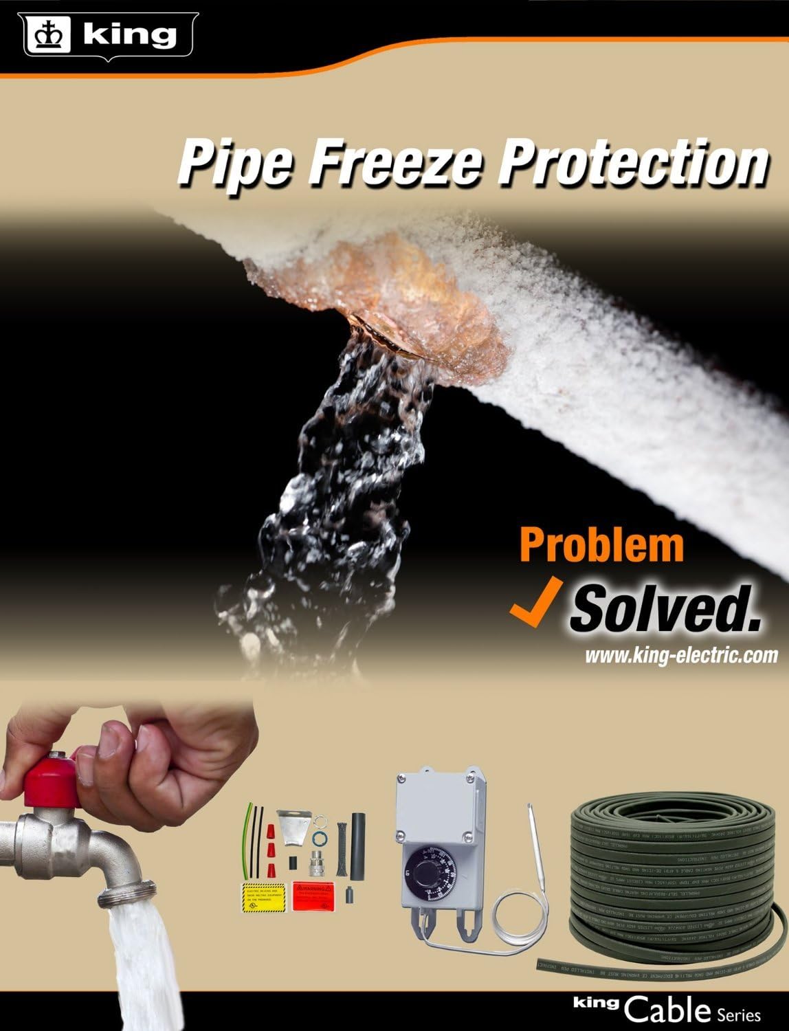 240-volt Self Regulating Pipe Freeze Cable Kit, 24-Feet R986