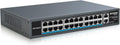 26 Port PoE Switch with 24 Ports 10/100Mbps PoE+@400W, 2 Gigabit Uplink Ports, VLAN Mode, Metal Case, Desktop/Rack Mount, Unmanaged Q8569