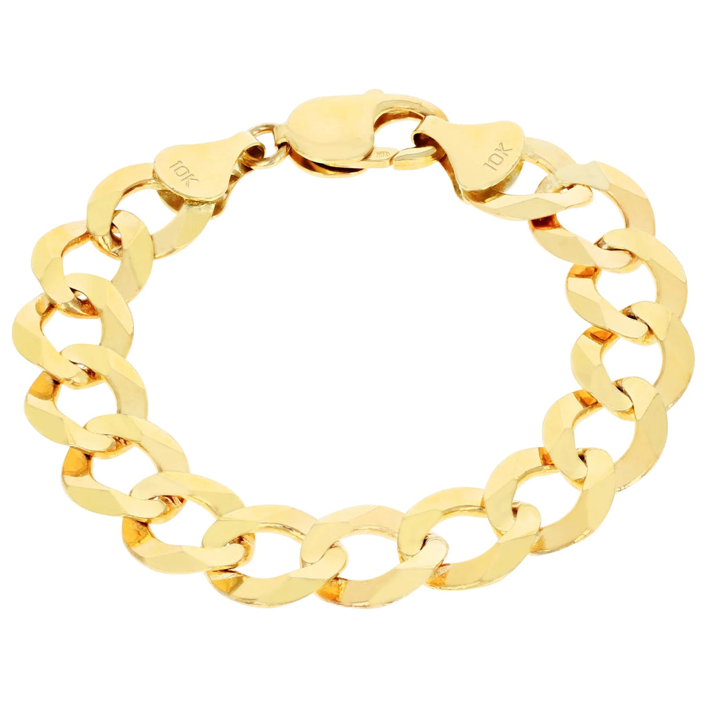 10k Yellow Gold Solid Cuban Link Chain Bracelet G607326