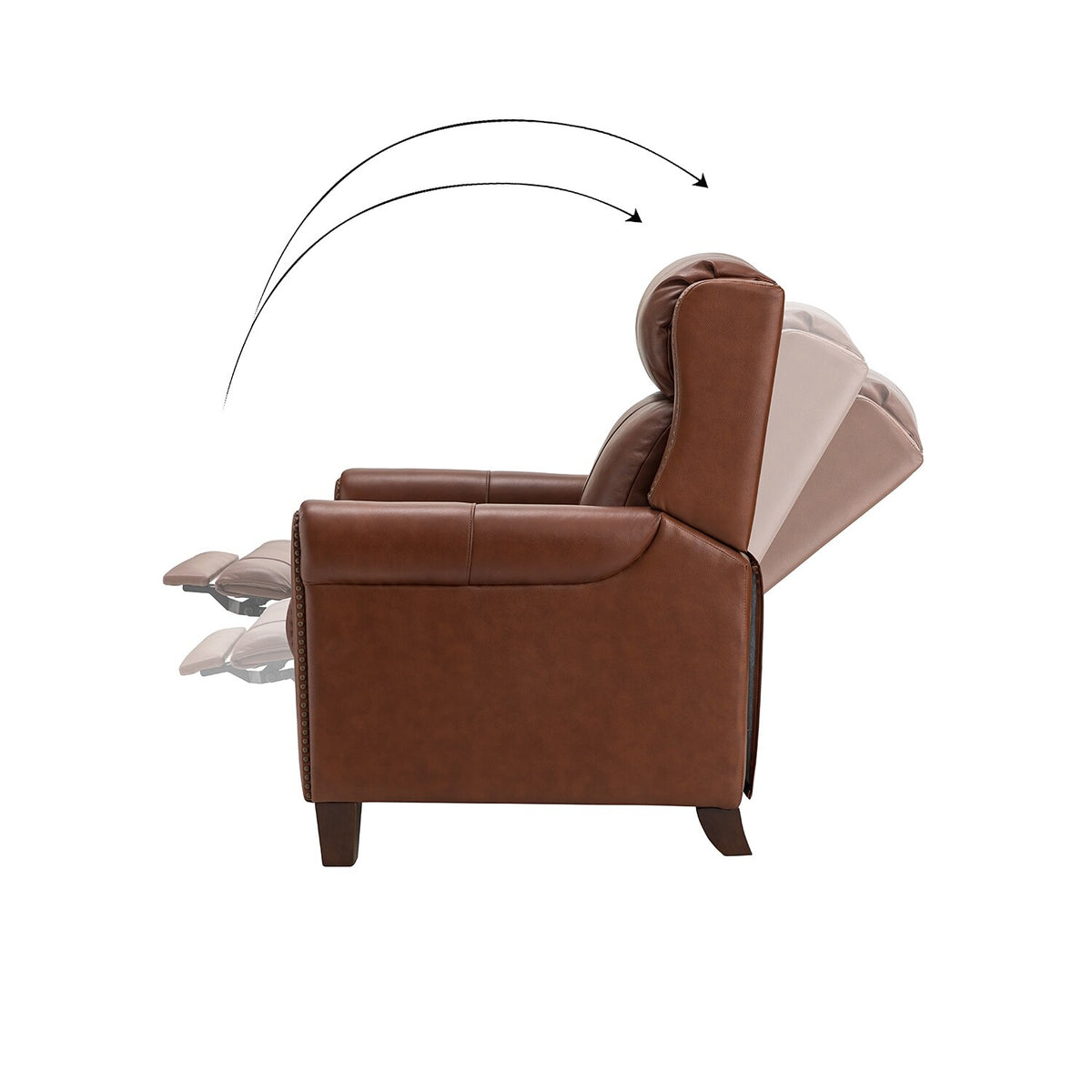 Genuine Leather Manual Recline Set of 2 BROWN P150