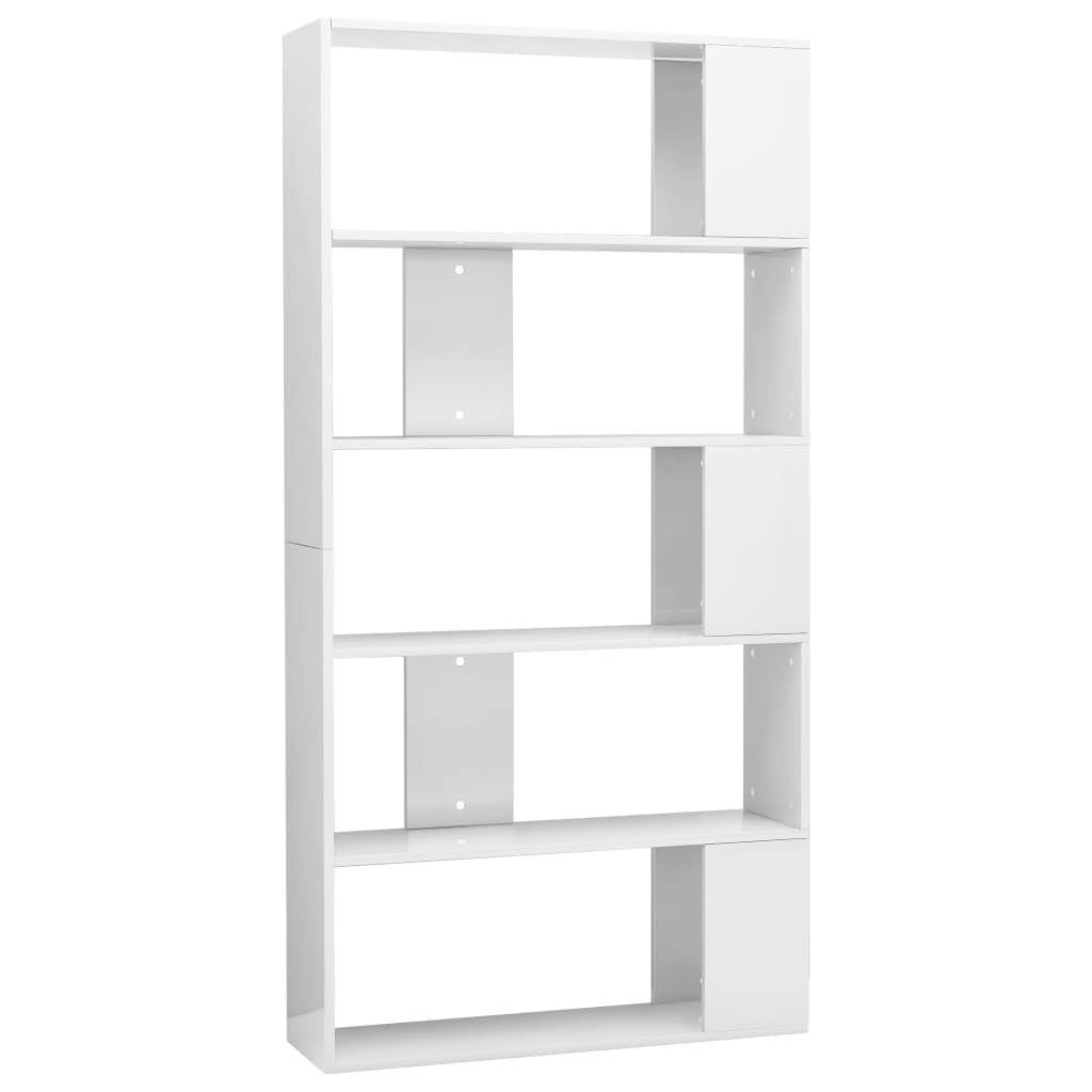 High Gloss Black Book Cabinet Room Divider Chipboard N447