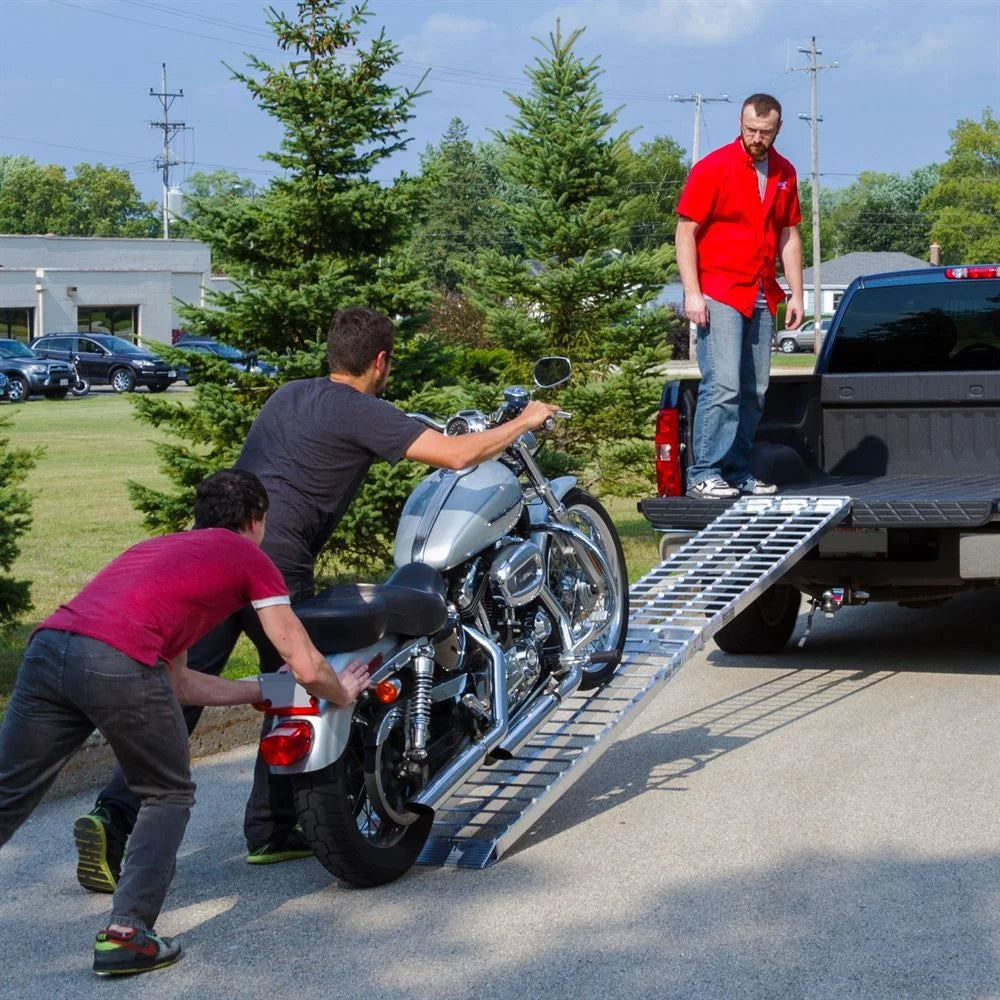 Aluminum 120in Folding Single Runner Motorcycle Ramp M818324