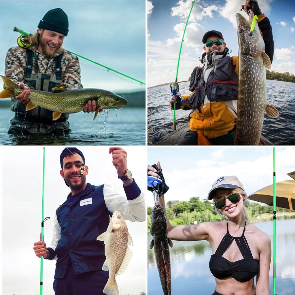 Green Carbon Fiber UL Spinning Fishing Rod H9478