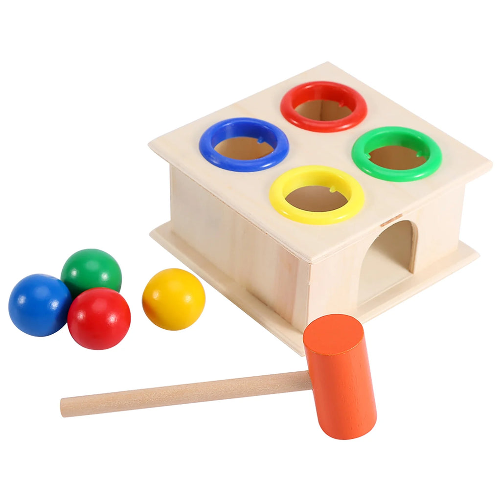 Wooden Ball Hammer Box Whack A Mole Game D438794
