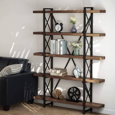 47.2 Inches Solid Wood 5-Tier Shelf Bookcase S19363