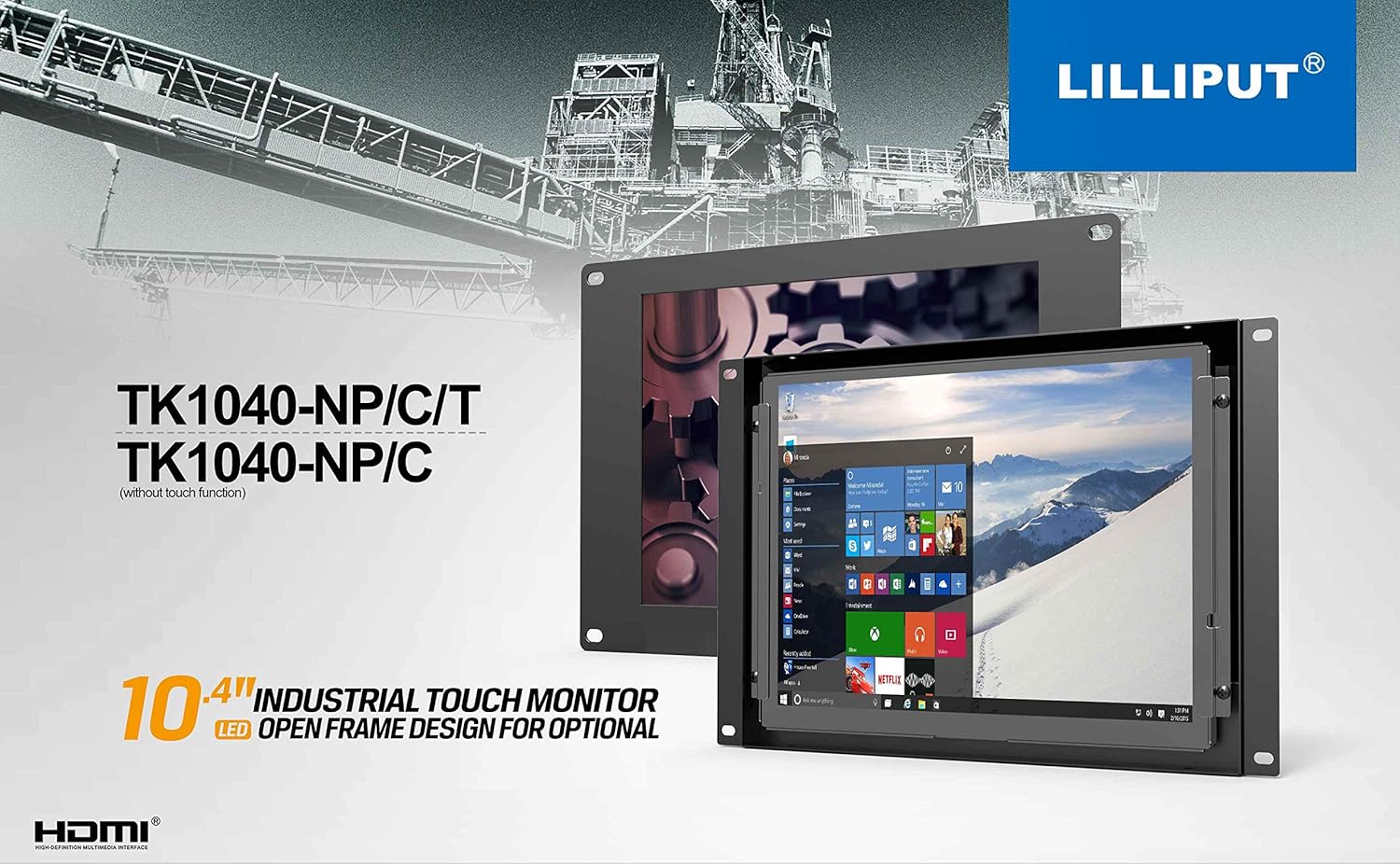 10.4" 5-Wire Resistive 4:3 HDMI Open Frame Touch Screen Y166600