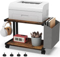 White Wooden Under Desk Printer Stand with Storage Bag G4190