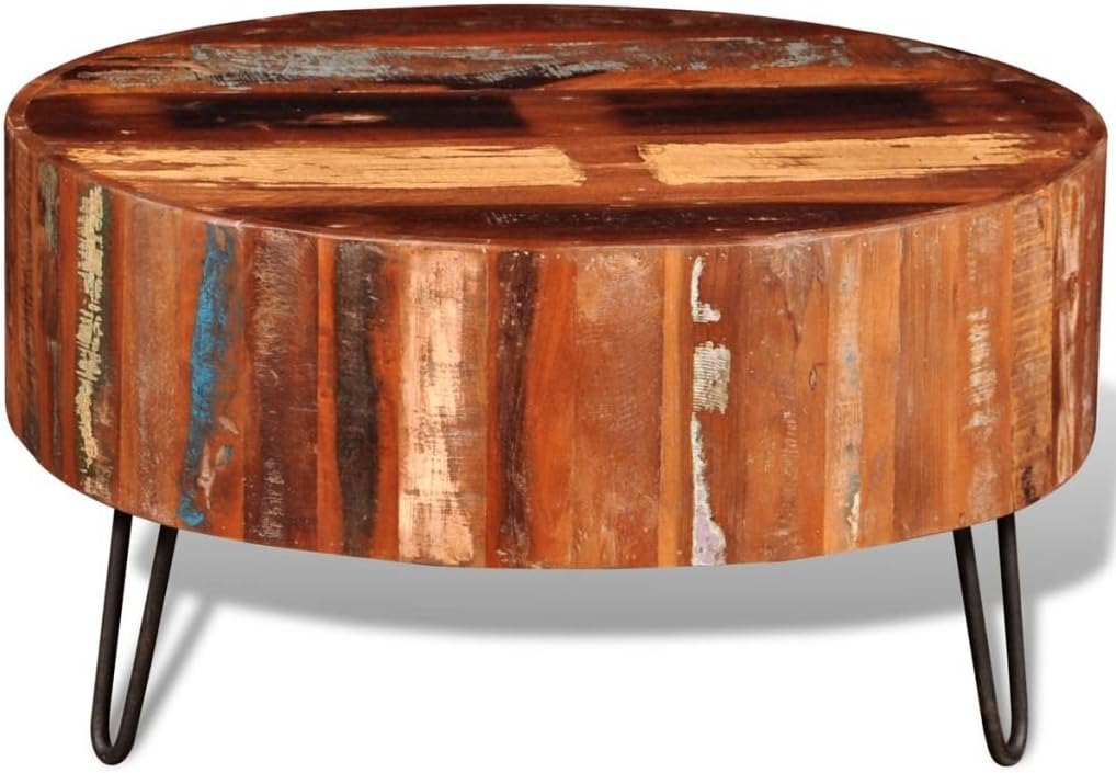 Solid Reclaimed Wood Round Coffee Table H103