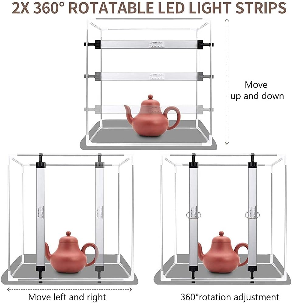 24 x 24 Inch Portable Photo Studio Light Box with LED Lights and 6 Color Backdrops H3594