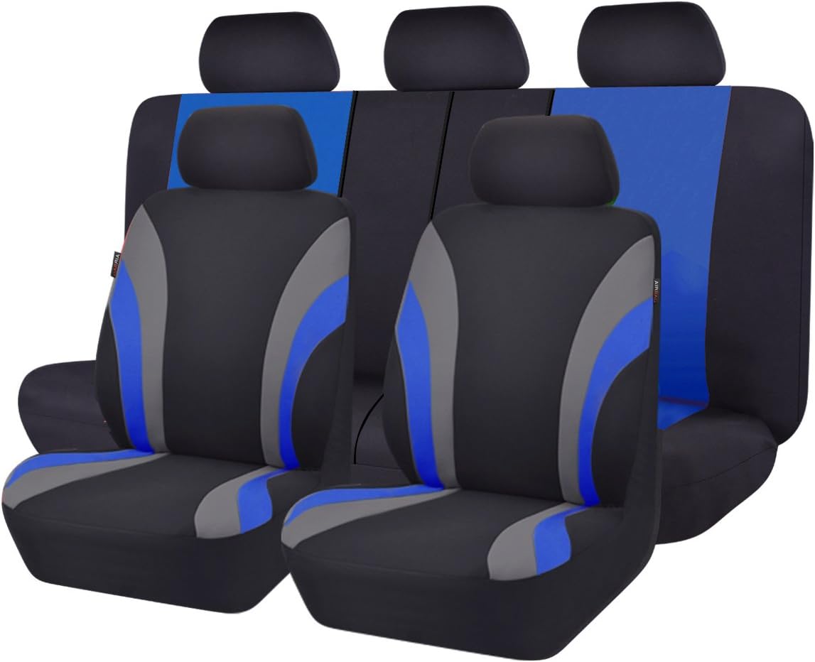 Two Front Car Seat Cover Set, Red L797
