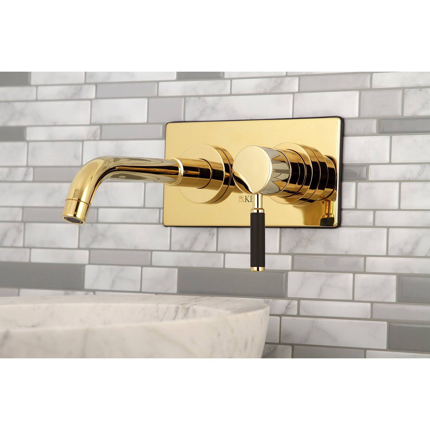 Polished Brass Wall Mount Bathroom Faucet K217