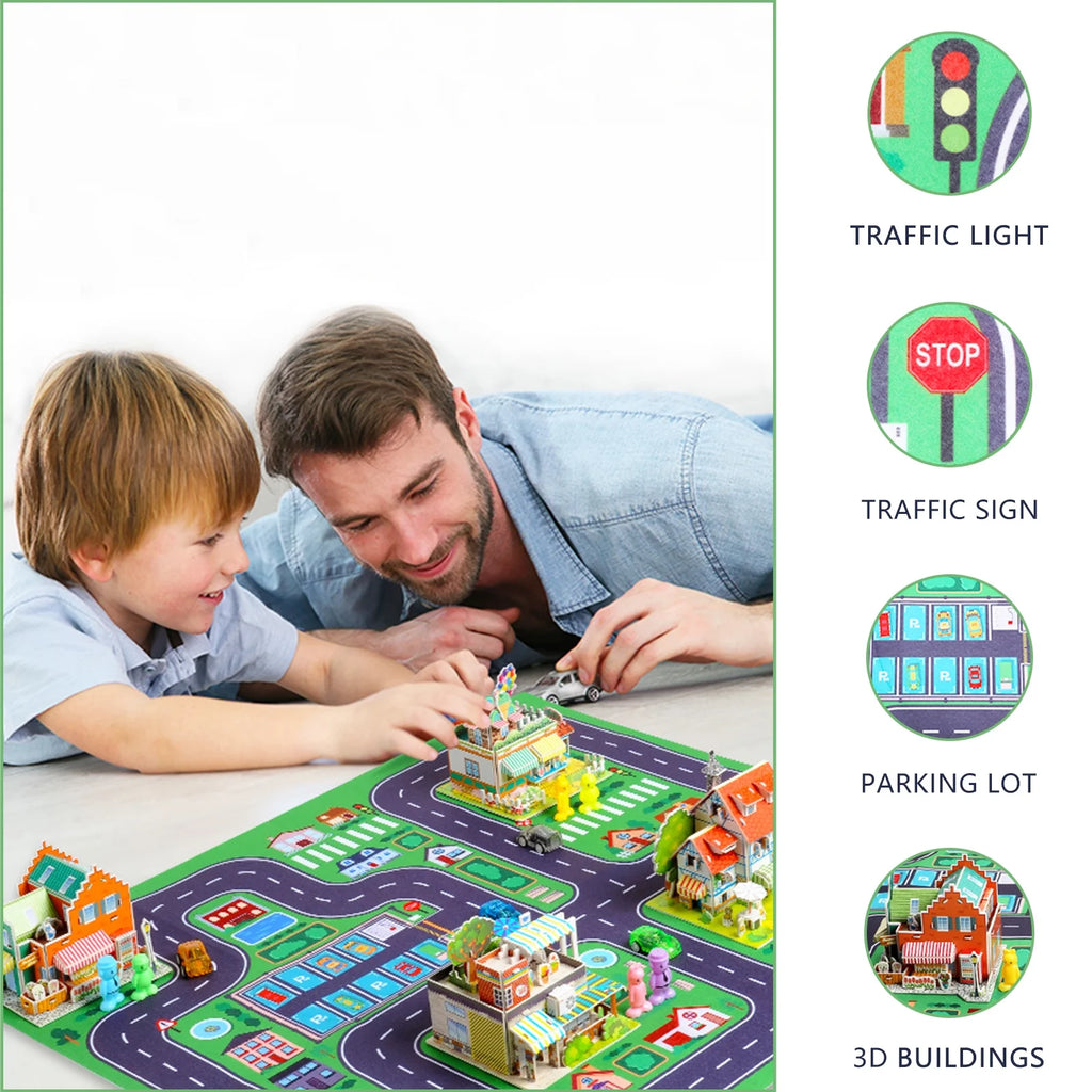 Building Blocks Set with 5 Toy Cars N4777