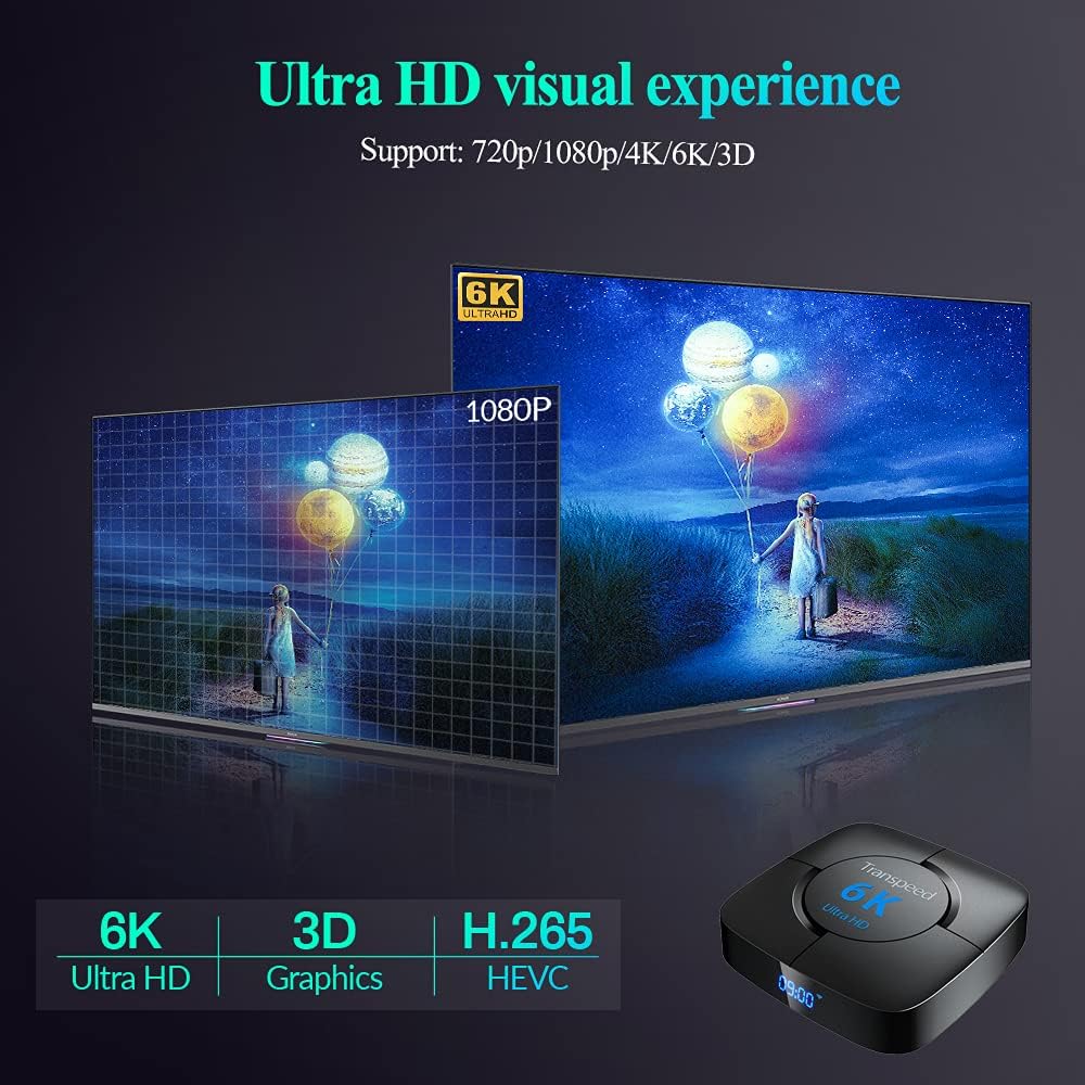 Android TV Box 4GB RAM 64GB ROM Dual WiFi 4K Ultra HD H.265 Pack of 2 N837