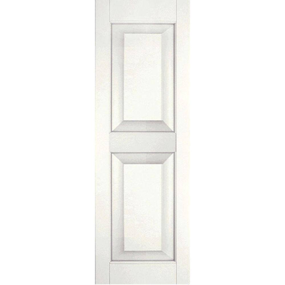 White Raised Panel Shutters Pair F455522