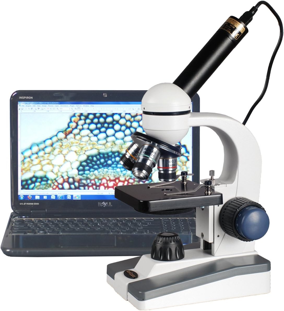 Digital Compound Monocular Microscope, 40x-1000x Magnification, LED Illumination D181