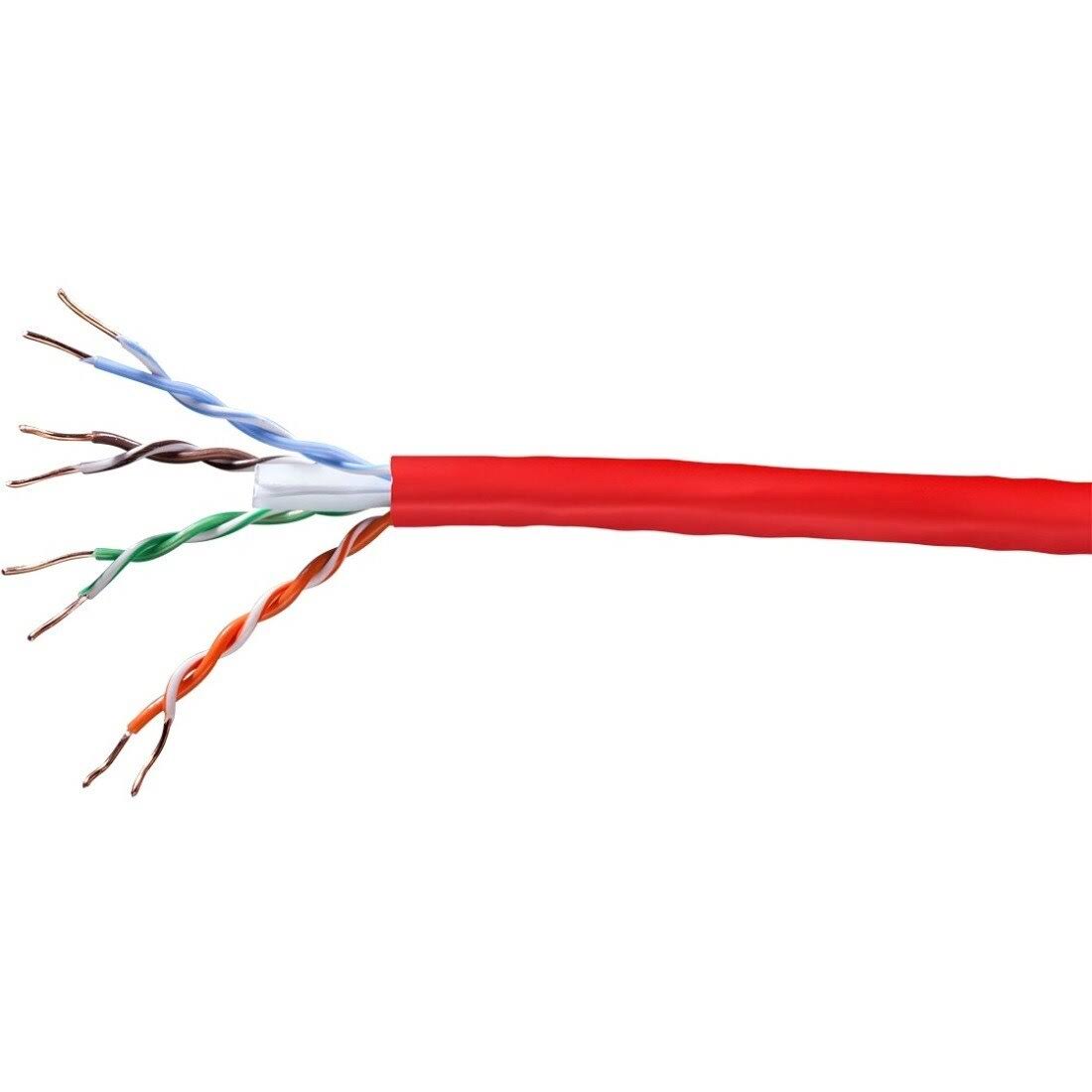 Cat5e Ethernet Bulk Cable Solid 350MHz UTP Cmp Plenum Copper 24AWG 1000ft Red L306