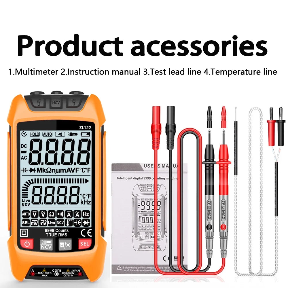 True RMS Digital Multimeter with LCD Backlight Display M786