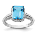 Blue Topaz & Diamond Ring Q39630