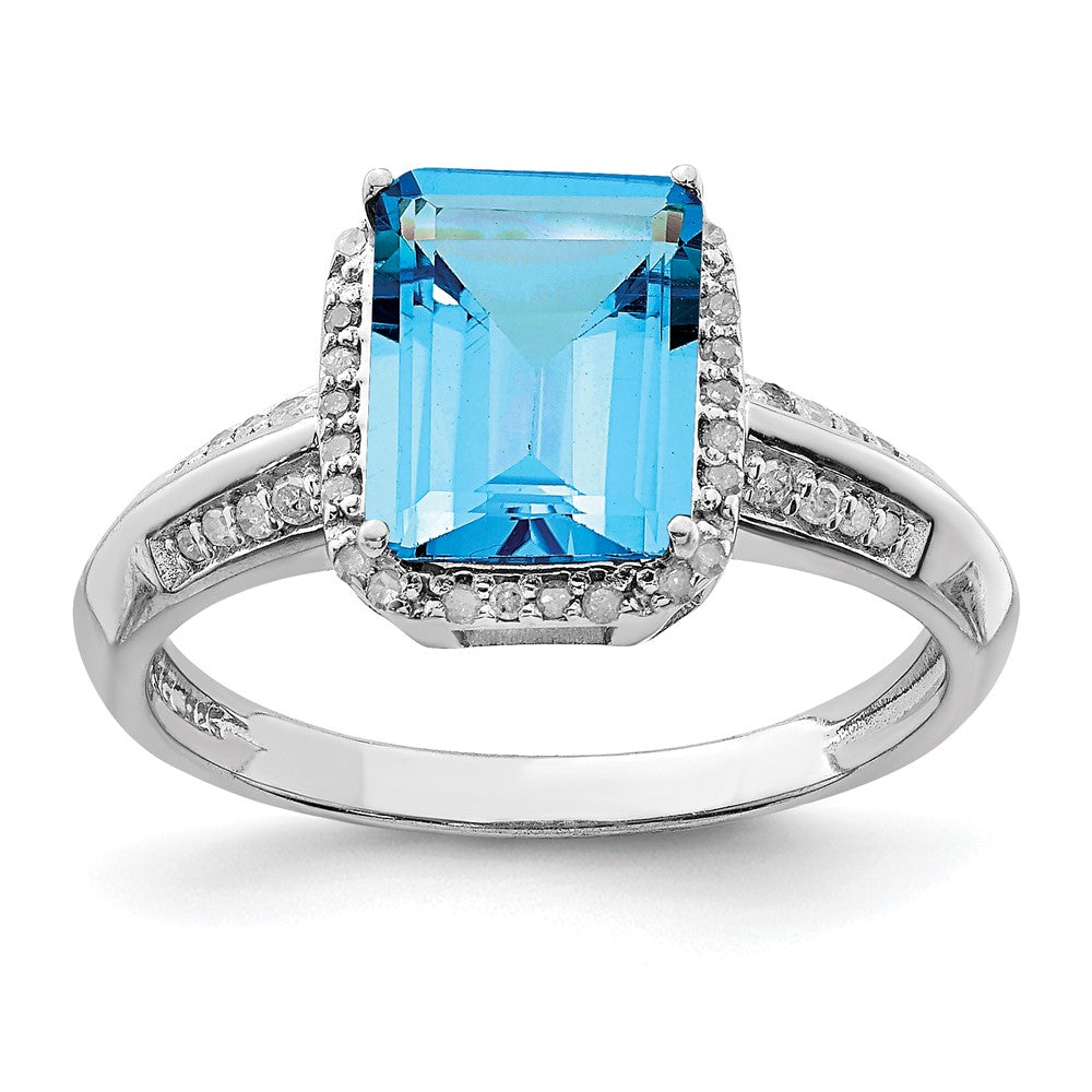 Blue Topaz & Diamond Ring Q39630