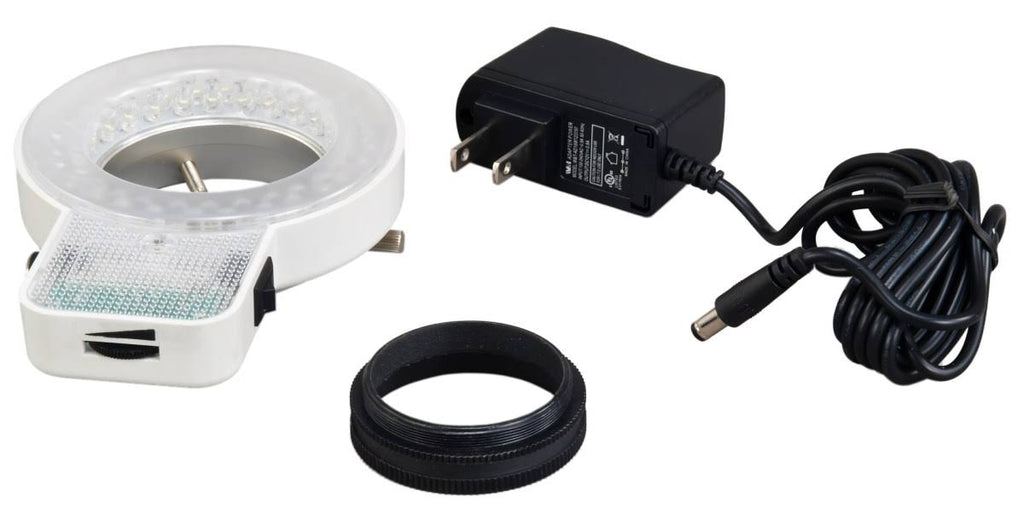 Trinocular Zoom Stereo Microscope with 0.5X Auxiliary Lens and 56 LED Ring Light B24133