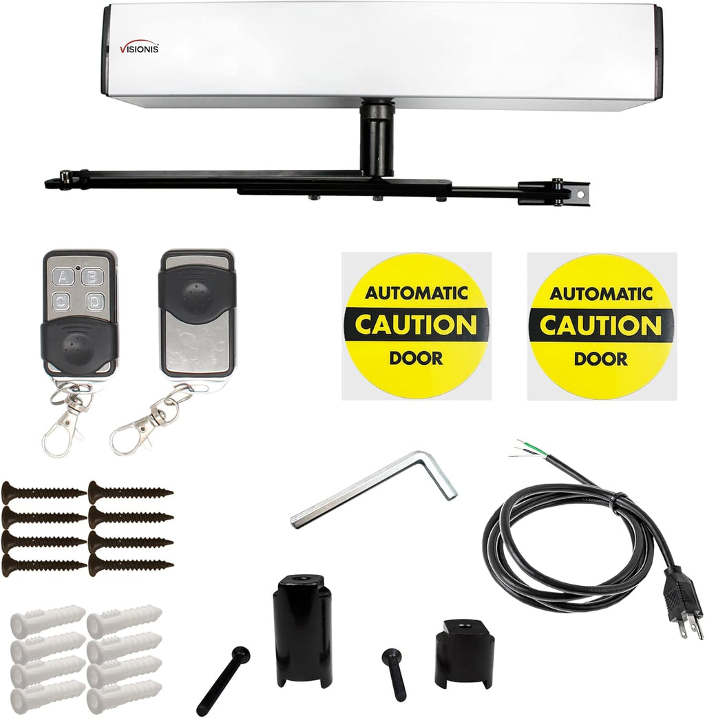 Slim Electric Automatic Door Opener with Built-in Receiver and 2 Wireless Remotes P74242