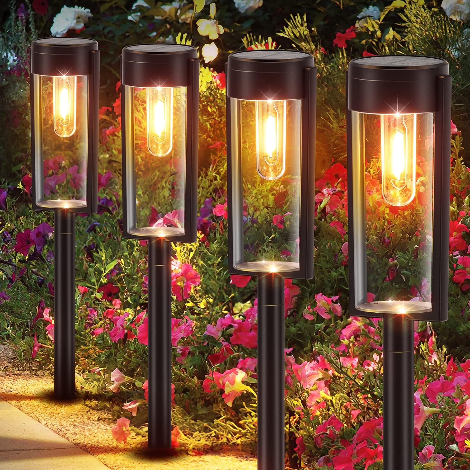 6 Pack IP65 Waterproof Solar Pathway Lights N386