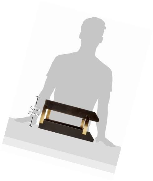 Black Leather Double Legal Trays with Gold Posts D869525