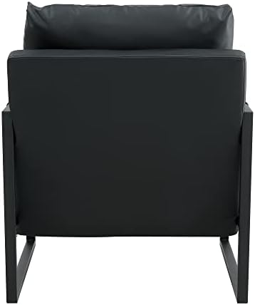 Black PU Leather Accent Arm Chair with Metal Frame F833