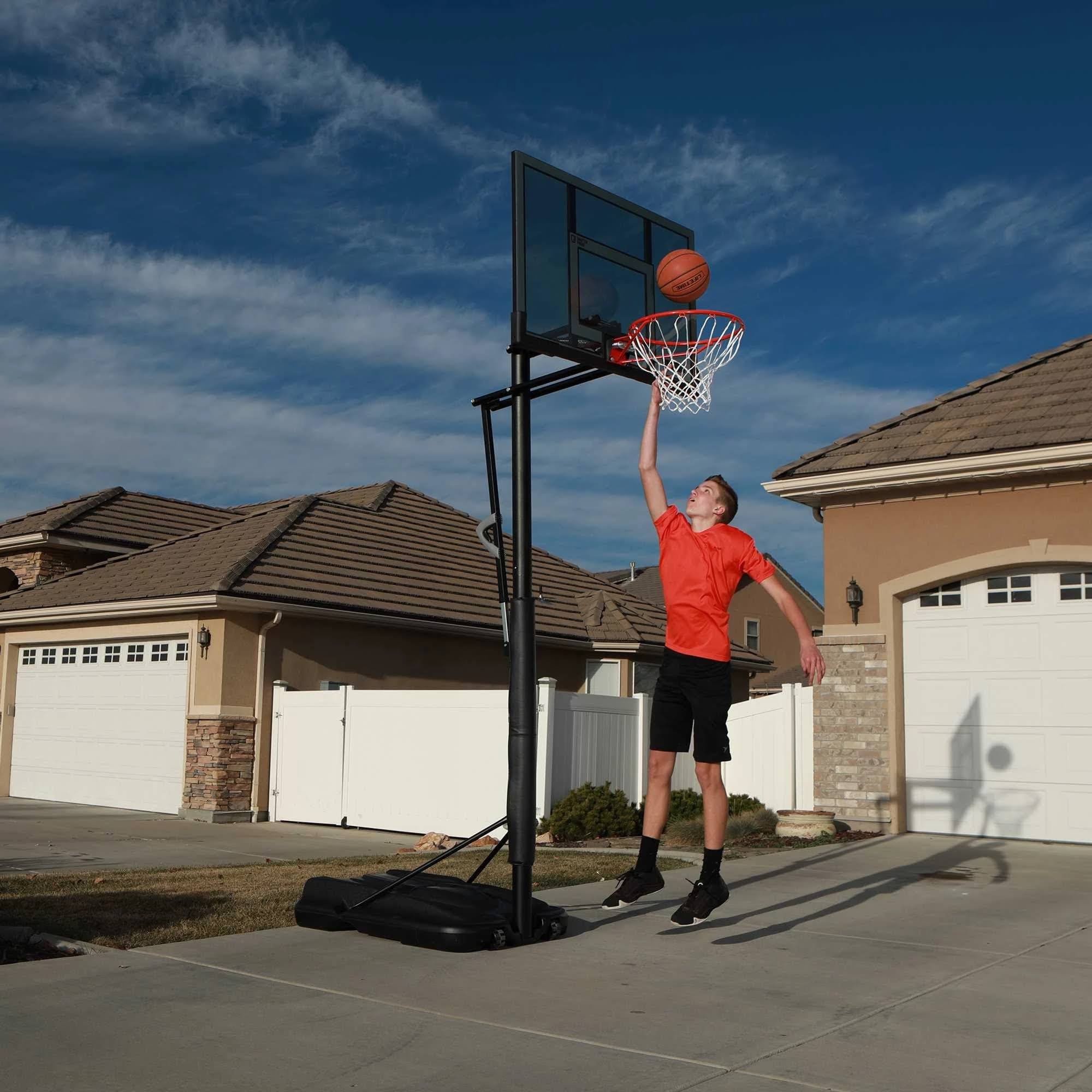 Adjustable Portable Basketball Hoop 52-inch Polycarbonate O721025