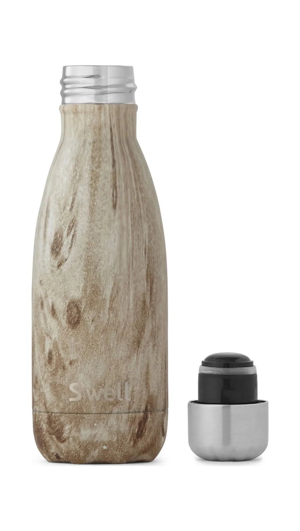 Blonde Wood 9 oz Stainless Steel Water Bottle J978673