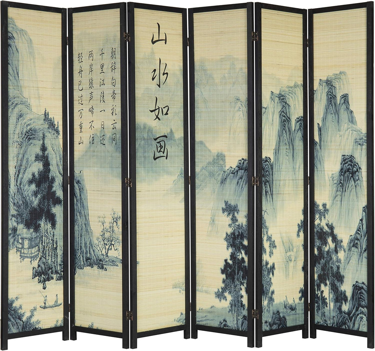 6-Panel Bamboo Freestanding Room Divider L3875