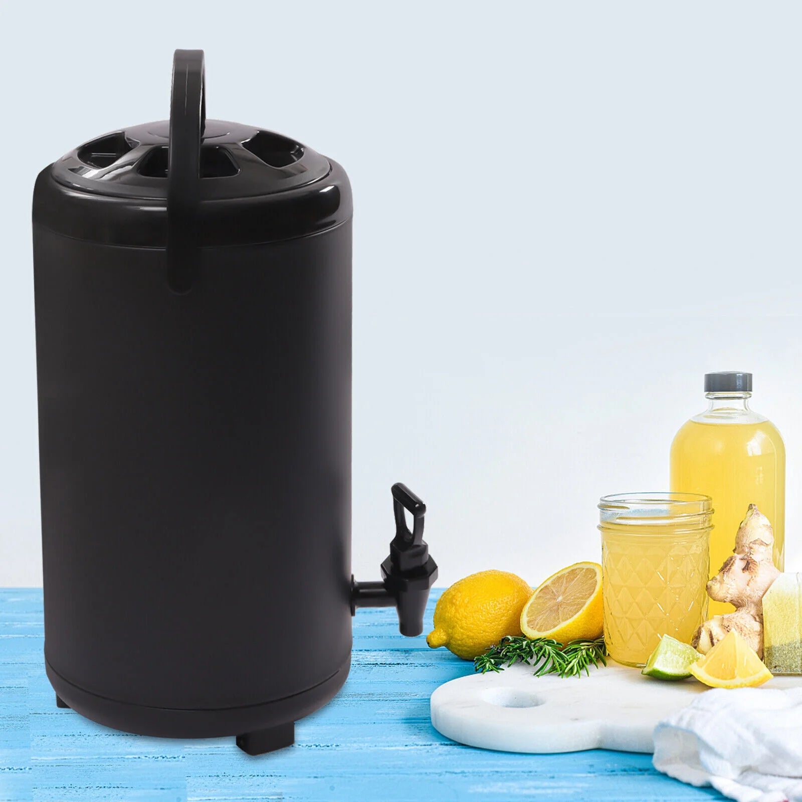 Black 2.3 Gallon Insulated Beverage Dispenser with Handles Q410065