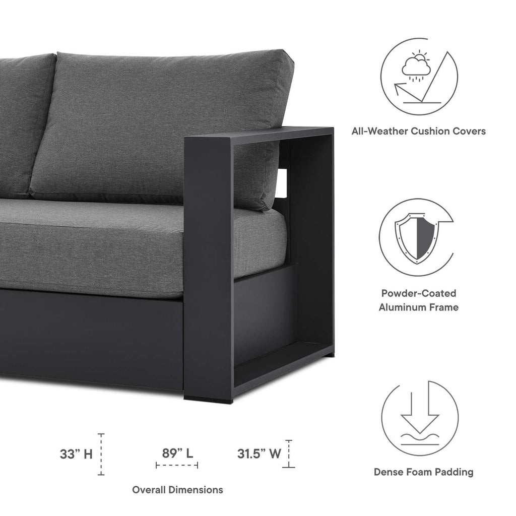 Grey Aluminum Fabric Outdoor Lounge Sofa K890