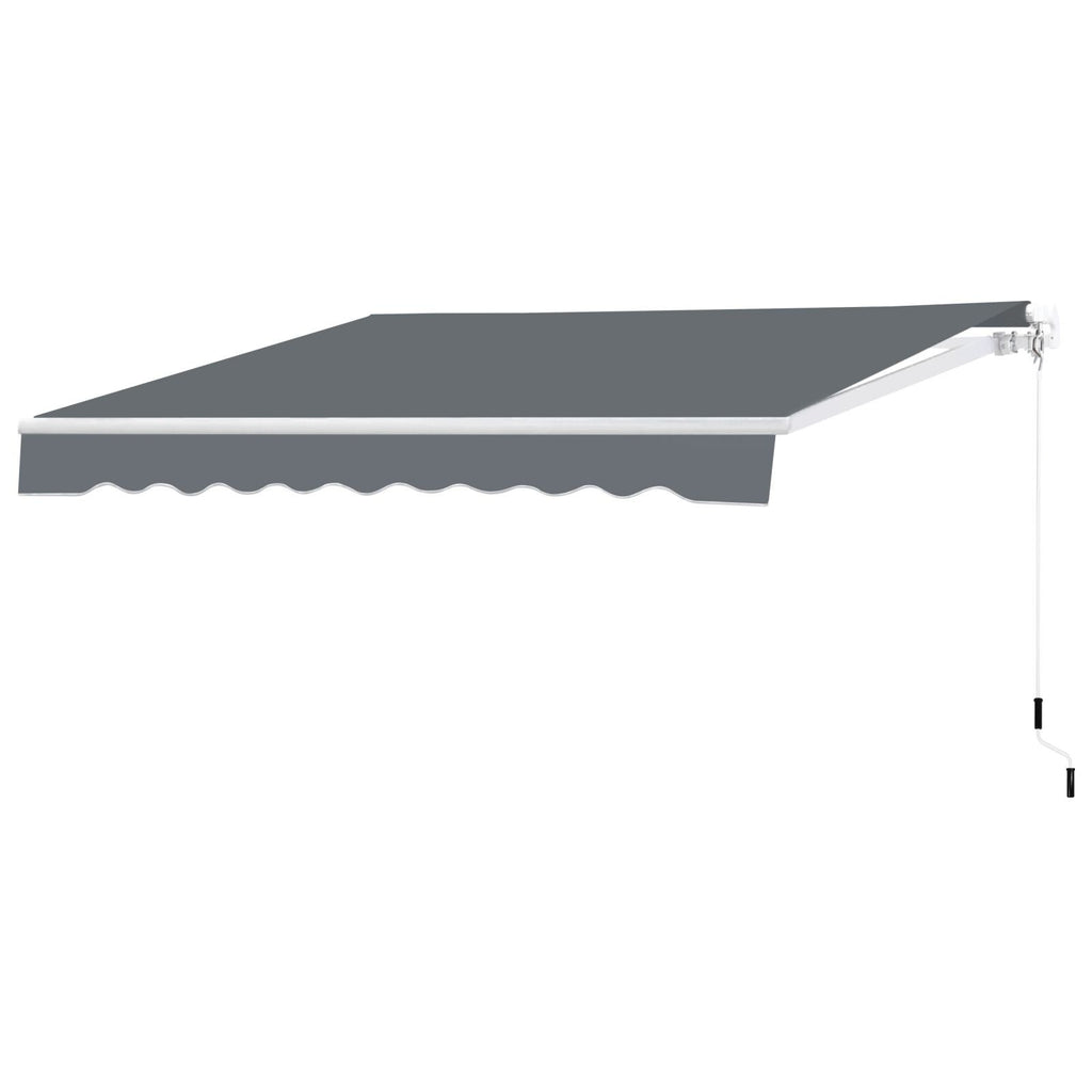 Beige Retractable Patio Awning Sun Shade Cover Q31058