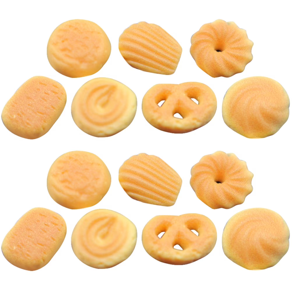 14 Pcs Dollhouse Mini Danish Cookies Decor Accessories V177
