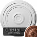 Traditional Reece Ceiling Medallion, Hand-Painted Copper Penny P1613