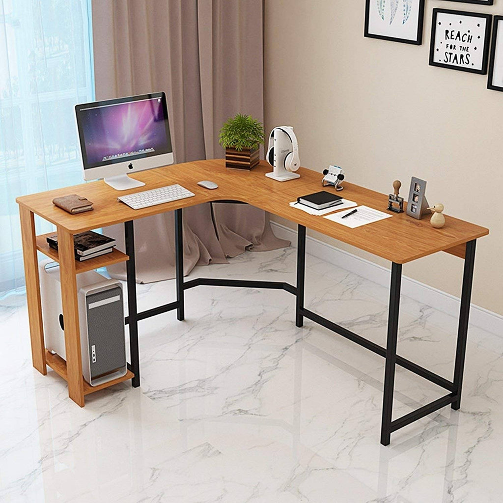 L Shaped Office Desk Computer Desk Table Corner Set Black I77429